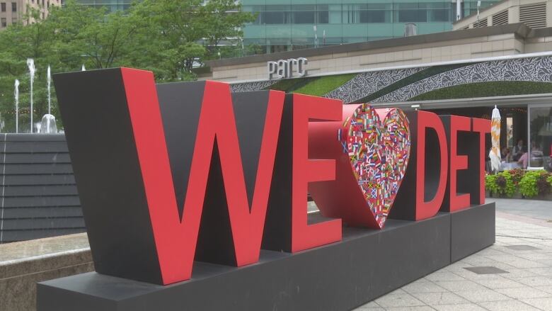 A  red sign reading 