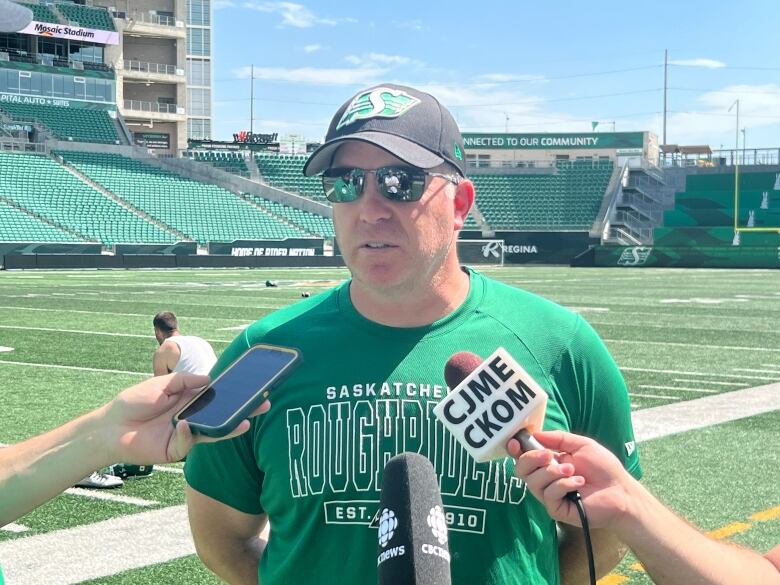 Riders' offensive coordinator Kelly Jeffrey.