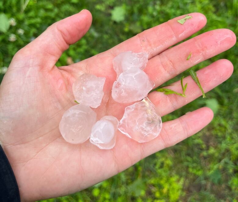 Hail in a hand.