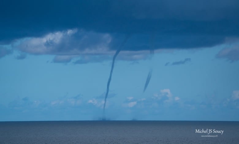 Multiple vortex waterspouts were spotted Wednesday.