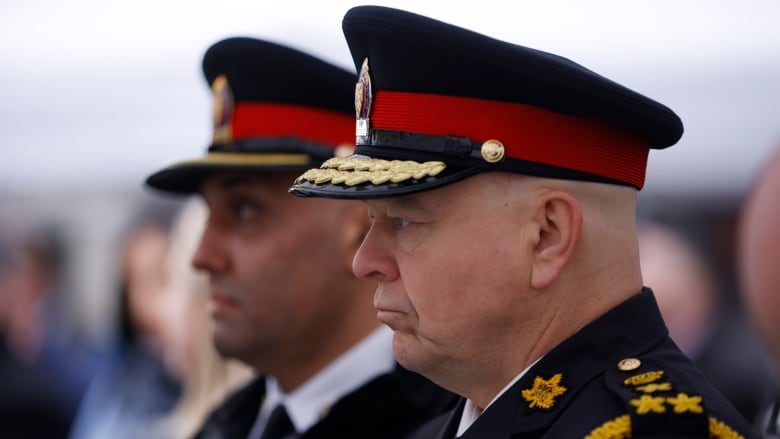 Toronto Police Chief Myron Demkiw is seen during a press conference announcing the updated list of Bolo's Top 25 most wanted fugitives in Canada.