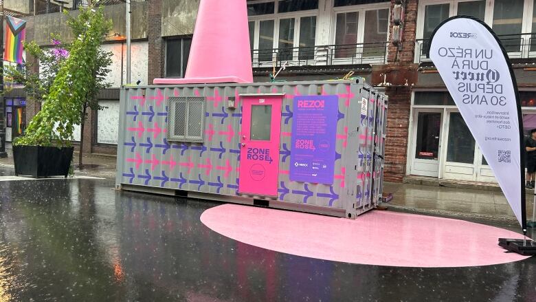 pink shipping container