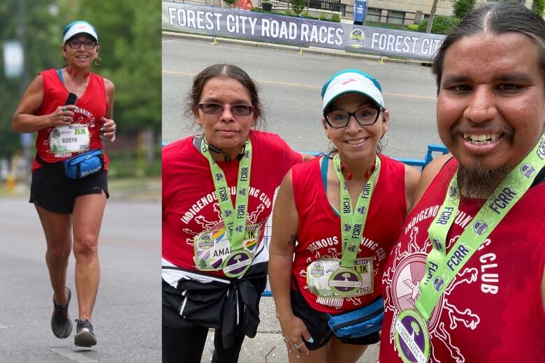 Robyn Michaud ran the Forest City Road Races half marathon with Indigenous Running Club members Amanda Antone and Joel Kennedy this spring.