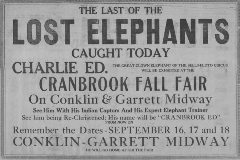 An excerpt from the Cranbrook Courier from Sept. 16, 1926.