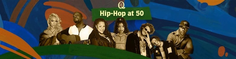 A banner featuring Saweetie, Wyclef Jean, Michie Mee, Charmaine, Yung Gravy, bbno$ and Maestro Fresh Wes, with the words 