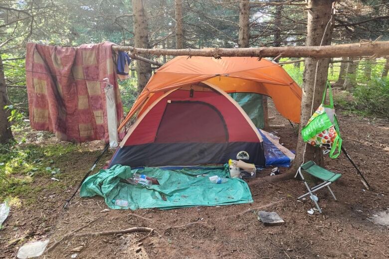 One of the tents that was being used as a home in Summerside before officials moved in on Aug. 22 to remove them. 