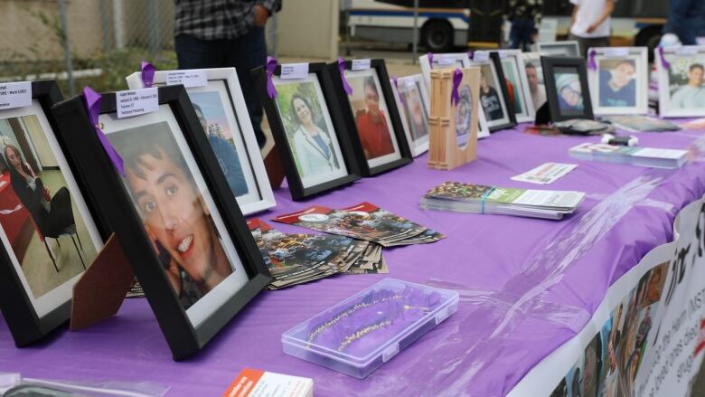 Mothers Stop the Harm displayed pictures of those who have died as a result of an overdose. 