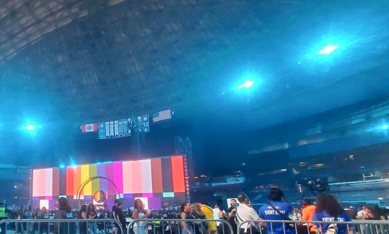 A view for a concert at the Rogers Centre in Toronto. 