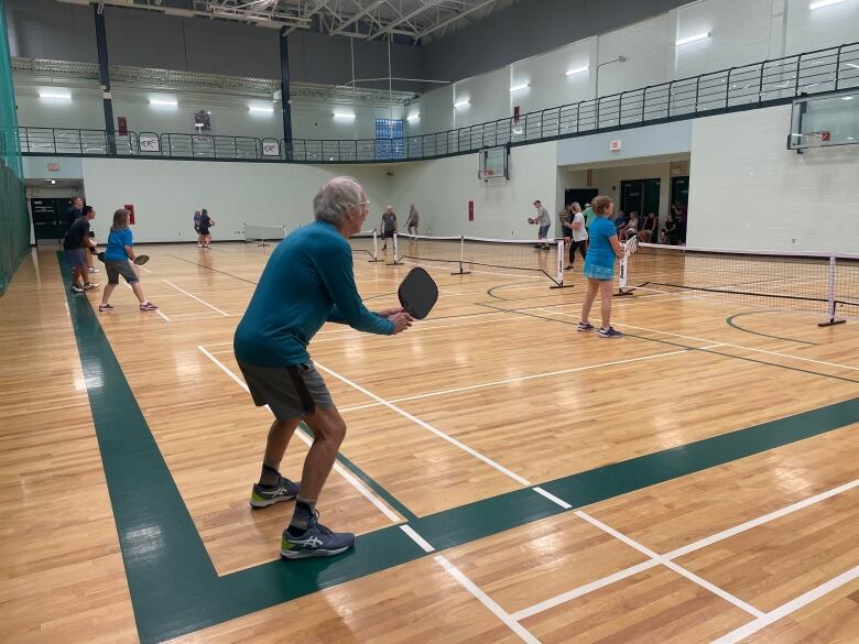 A game of pickleball at UPEI 