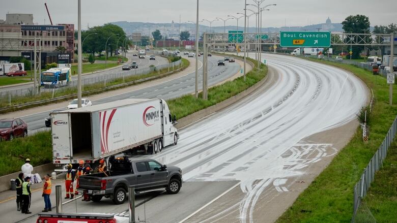 truck paint spill