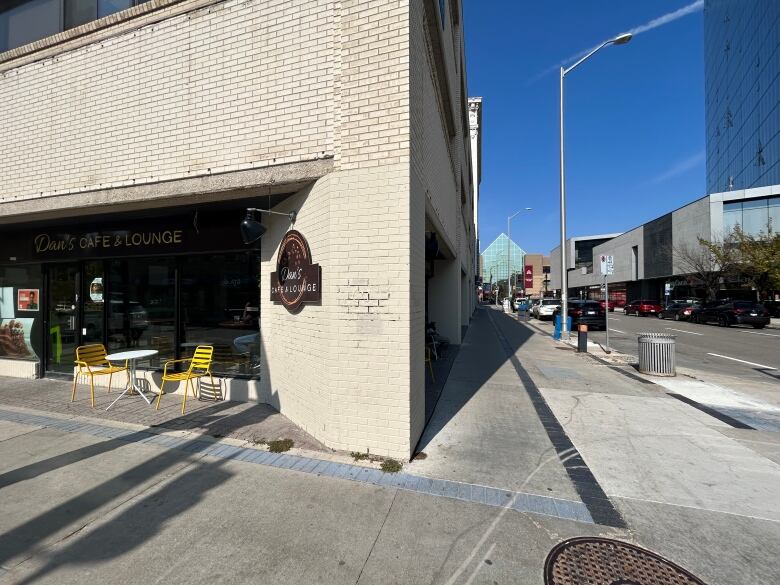 A downtown street corner business.