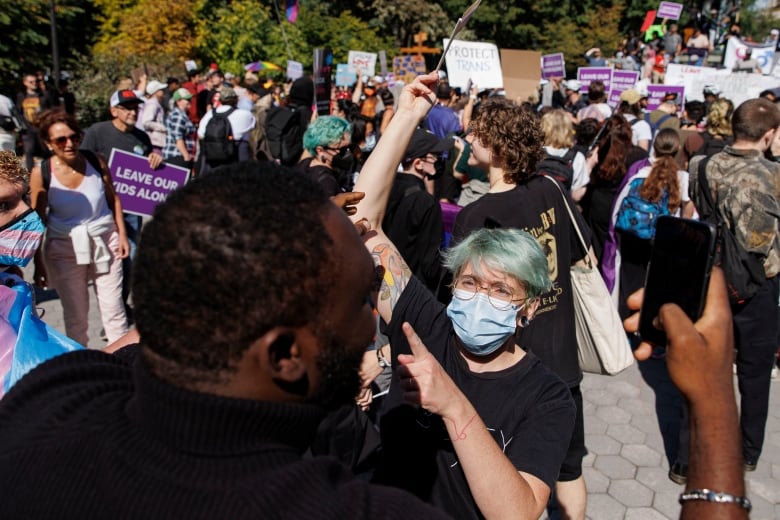 A group of protesters at Queen's Park.