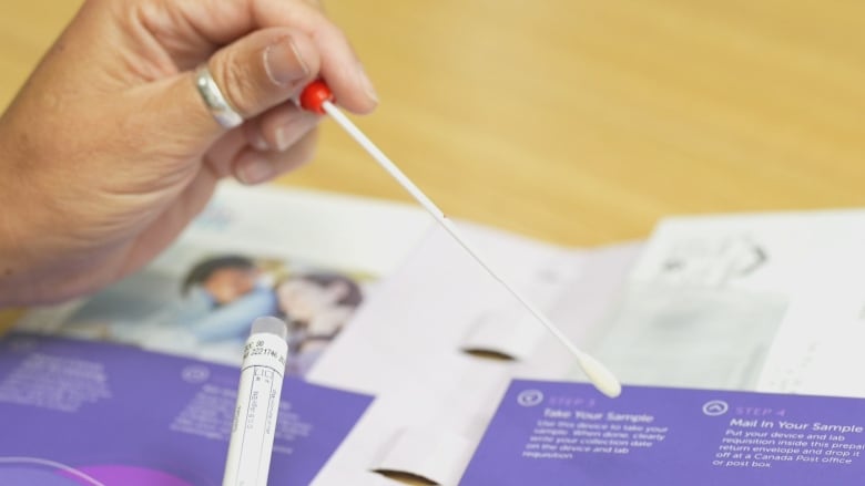 A swab from an HPV self-testing kit. 