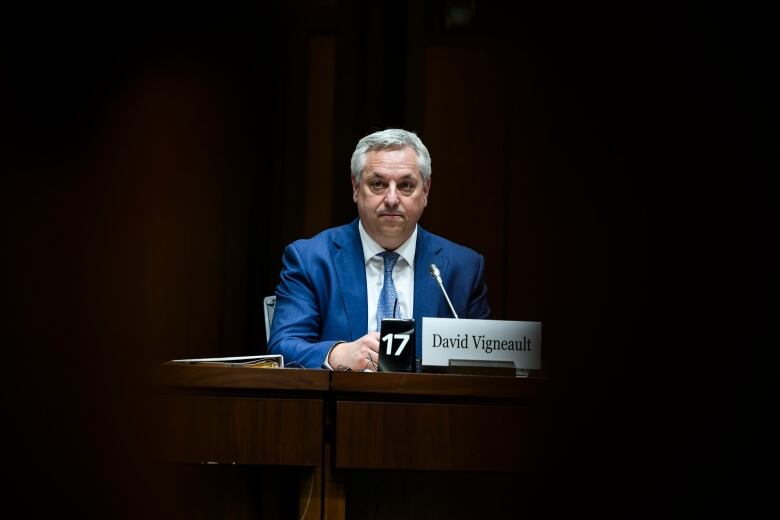 David Vigneault, Director of the Canadian Security Intelligence Service (CSIS), prepares to appear before the Standing Committee on Procedure and House Affairs (PROC), studying the intimidation campaign against Members of Parliament, on Parliament Hill in Ottawa, on Tuesday, June 13, 2023.