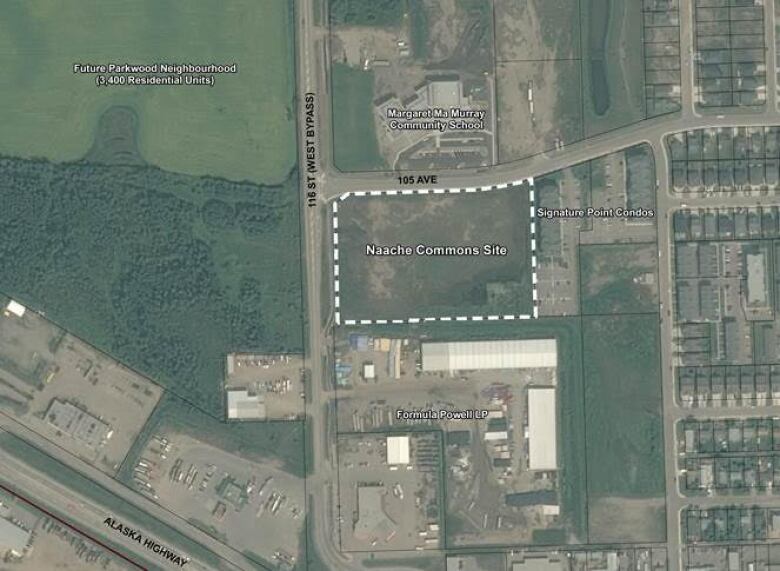 Google map satellite view of the urban reserve site