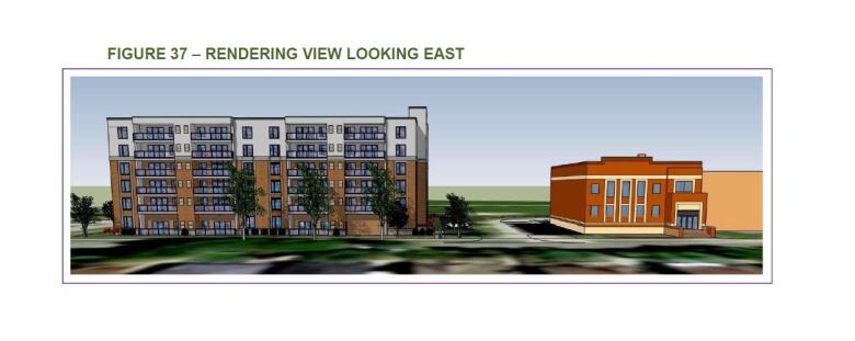 A rendering comparing building heights.