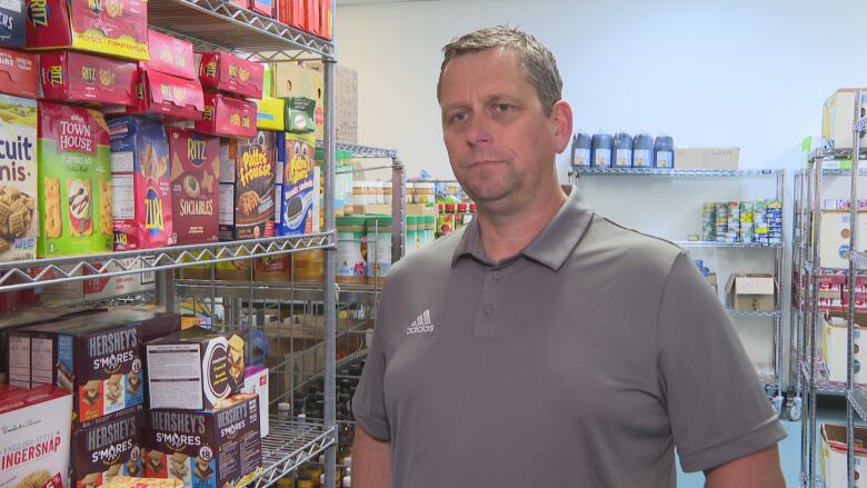 A man inside a pantry.