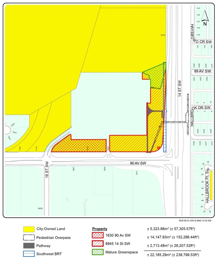 A map of a land-use area