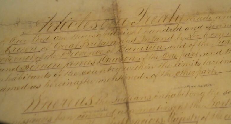 A close up of text written on a historical document is pictured.