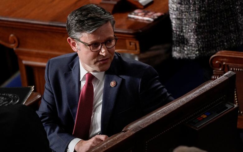 U.S. Rep. Mike Johnson is seen at the U.S. Capitol on Wednesday, ahead of a vote to pick a new Speaker of the U.S. House of Representatives.