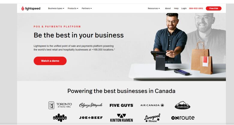 Screenshot of Lightspeed's website. 