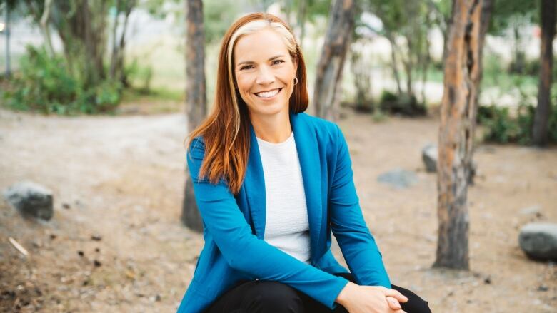 Woman in Blue blazer