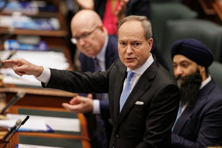 Fnance minister Peter Bethlenfalvy delivers the provincial budget, at Queens Park, in Toronto, on March 23, 2023.