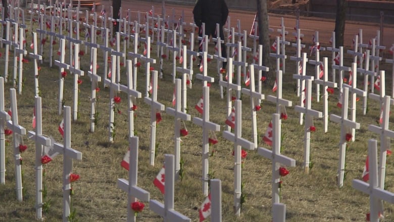 A field of crosses. 