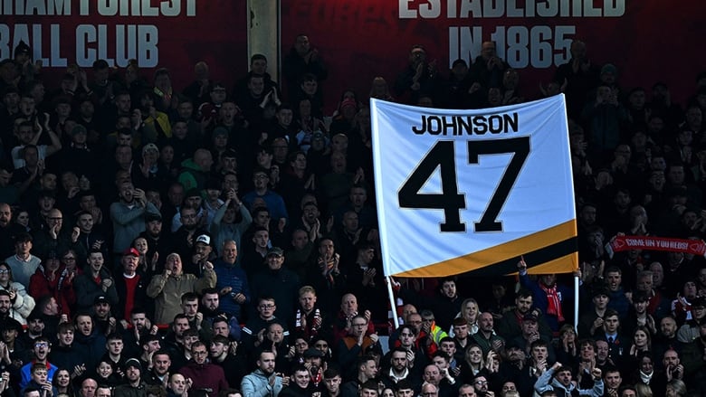 Fans of the Nottingham Panthers hockey team in England hold a tribute for an American player who died after his neck was cut by the skate blade of a Sheffield Steelers opponent during a game.