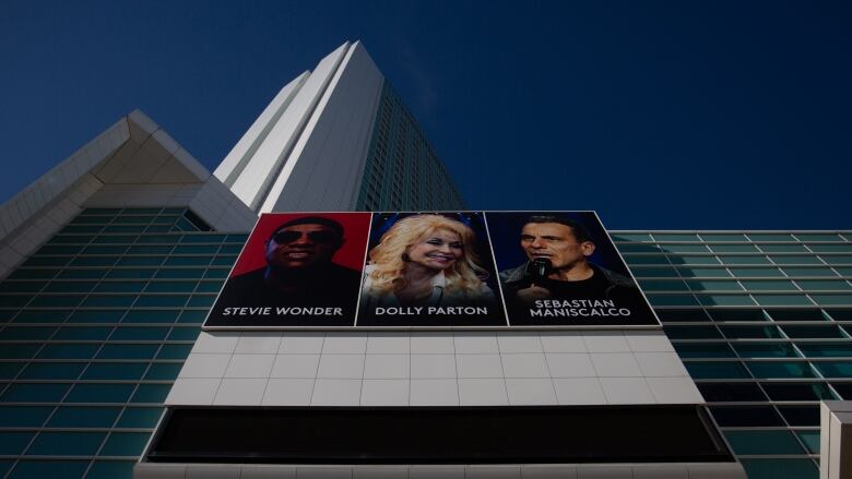 The exterior of casino resort buildings.