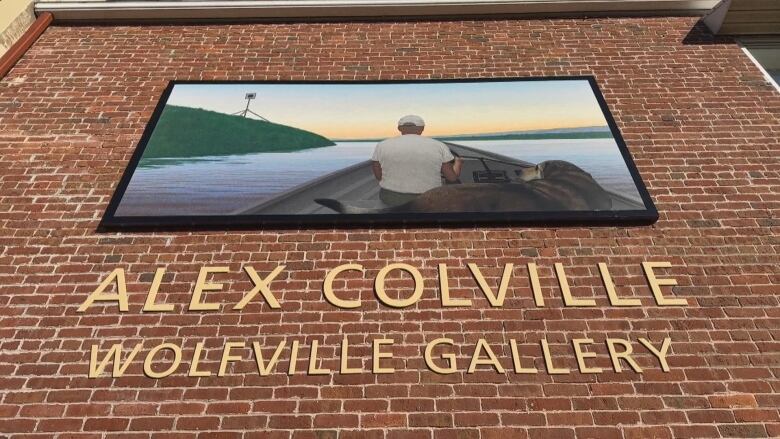 A display of Alex Colville replica art is shown in Wolfville, N.S.