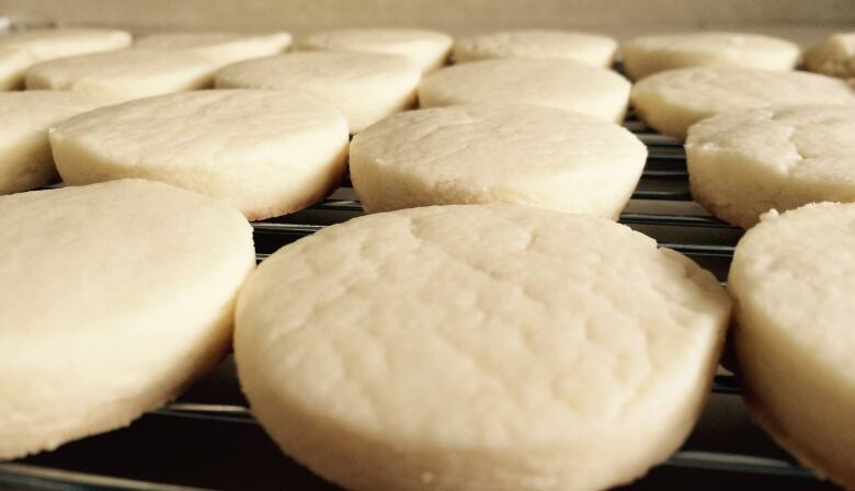 Shortbread cookies, close up.