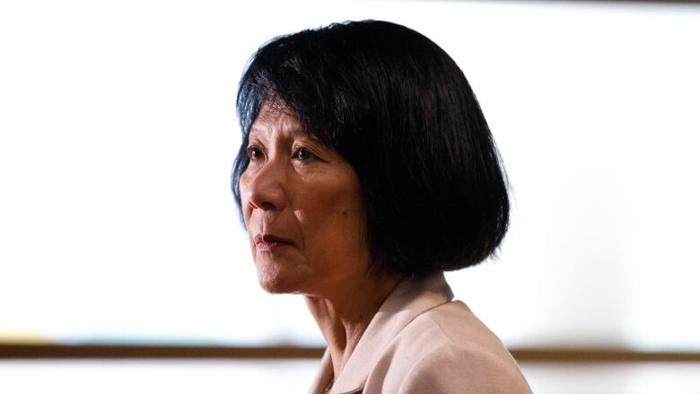 Mayor elect Olivia Chow is pictured during a press conference at Young Women's Christian Association of Greater Toronto's (YWCA) headquarters in Toronto on July 7, 2023.