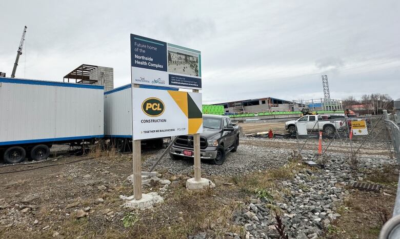 A construction site where a new health-care centre will go.