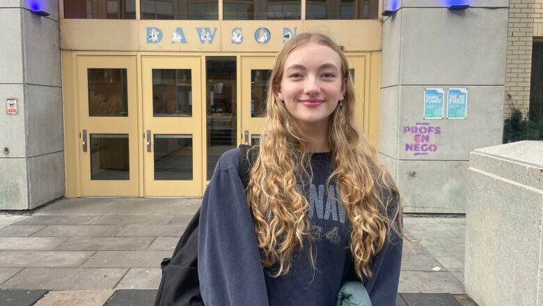 girl outside a school