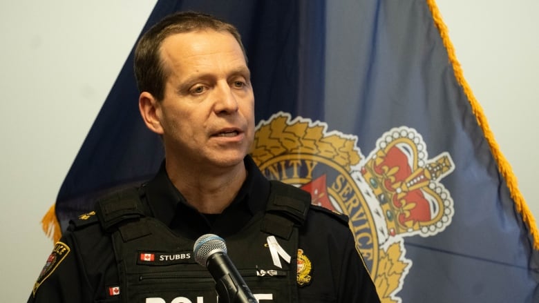 Eric Stubbs, Ottawa's police chief, during a news conference on Dec. 6, 2023.