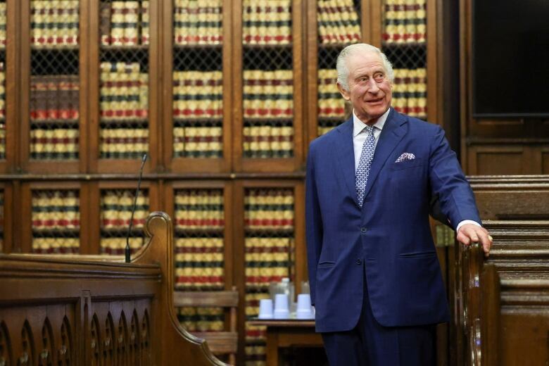 King Charles visits the Royal Courts of Justice in London, Thursday Dec. 14, 2023. 