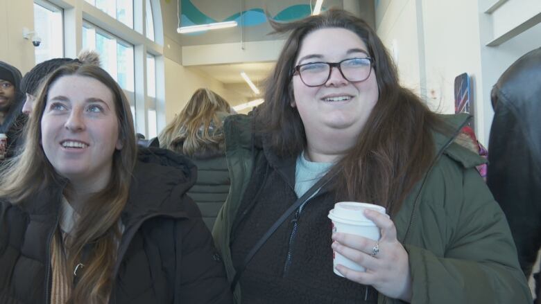 Two women in coats