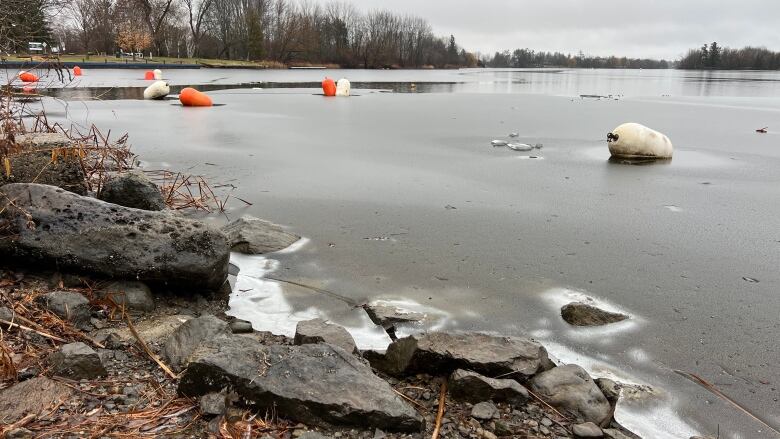 Rideau River near Nicolls Island Road in Ottawa December 29, 2023