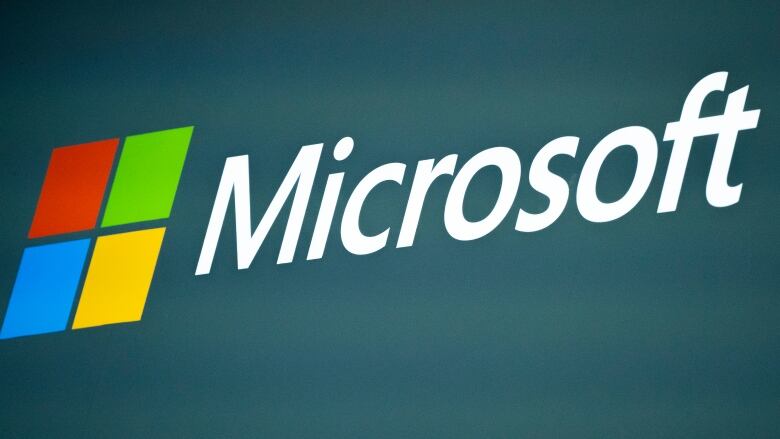 The Microsoft logo is seen on display at an event in Barcelona, Spain, in March 2023.