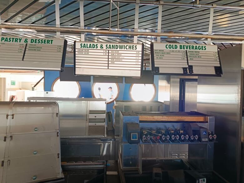 The snack bar from one of the boats seems to be untouched from the time they sailed in the Georgia Strait.