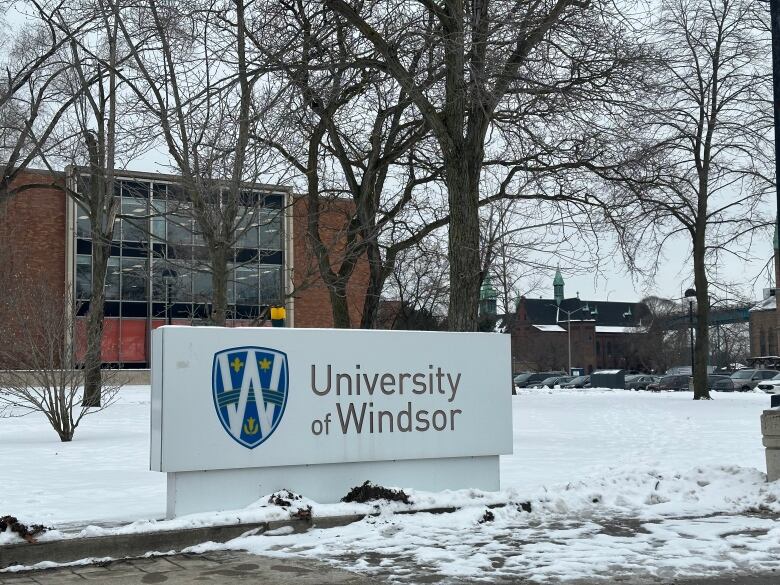 A sign reads University of Windsor. 