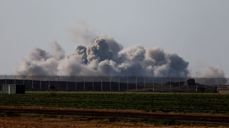 Smoke is seen rising from Gaza, amid the ongoing conflict between Israeli forces and Hamas.