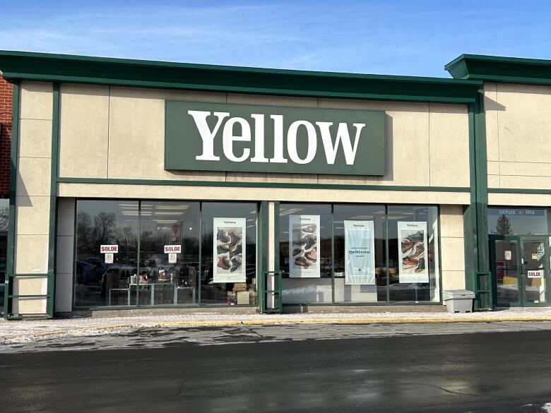 Yellow shoe store