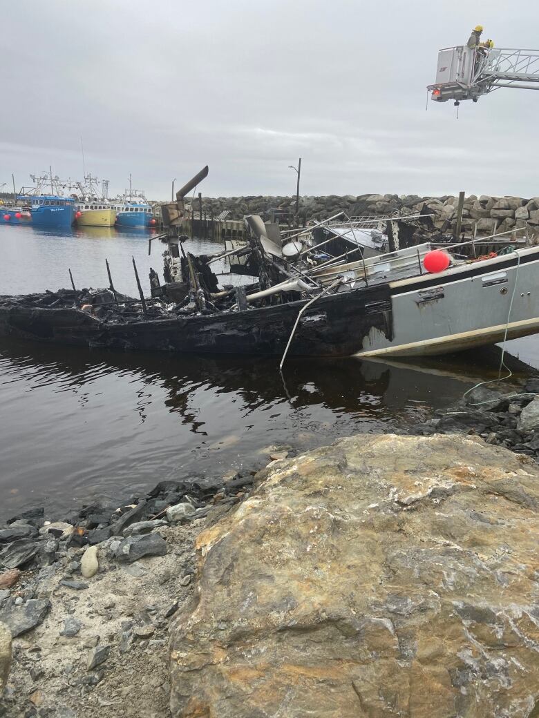 A boat was destroyed in the fire near Yarmouth