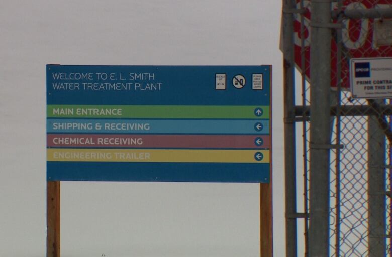 A sign that says Welcome to E.L. Smith water treatment plant.