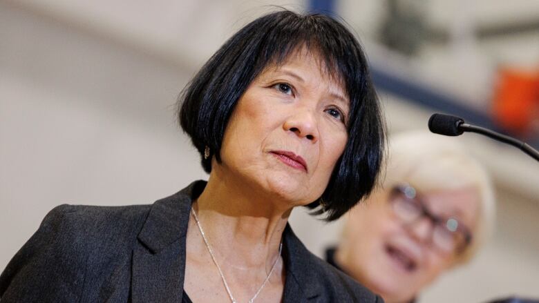 Mayor Olivia Chow speaks at a press conference.