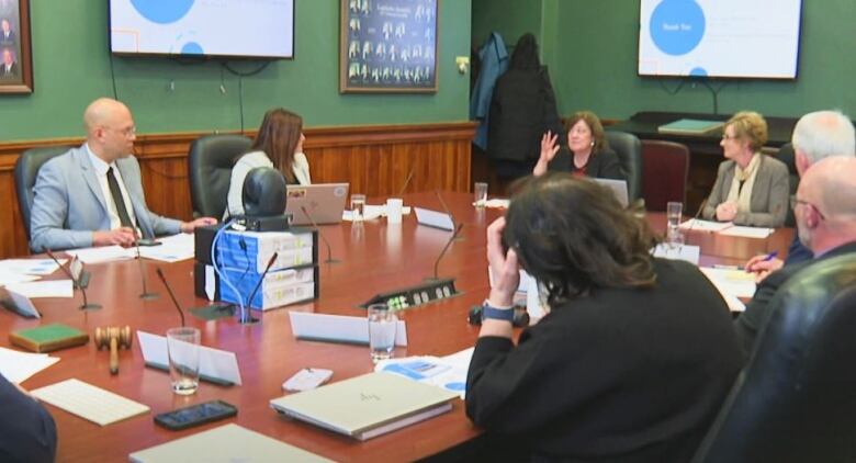 People sitting around a board table.