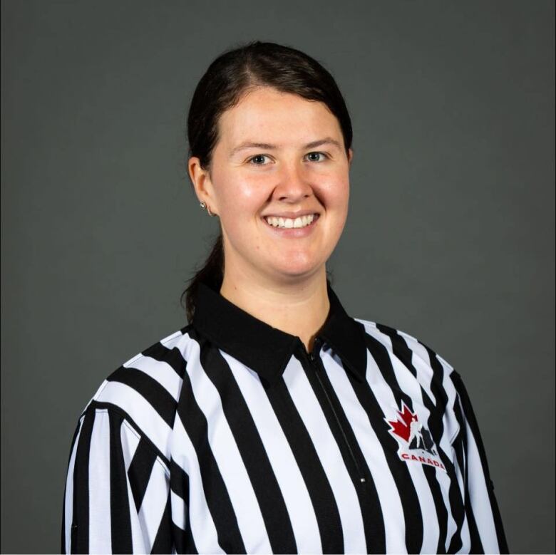 Sophie Thomson is a hockey referee