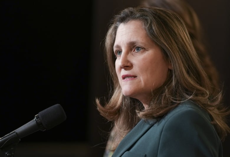 A woman speaks into a microphone.